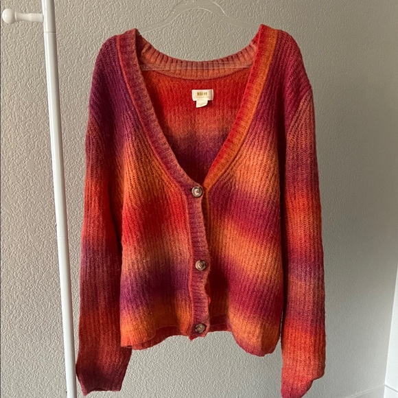 wild fable Sweaters - Maeve by Anthropologie Red and Orange Gradient Cardigan Sweater